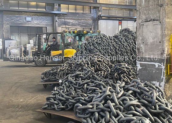 Qualité Chaîne d'ancre peinte noire de lien de goujon Marine Anchor Chain usine